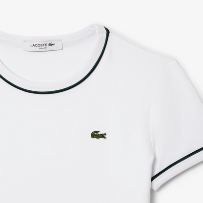 T-shirt en jersey tricoté Lacoste avec bordure blanche TF5289-FMB