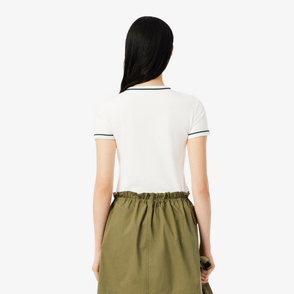 T-shirt en jersey tricoté Lacoste avec bordure blanche TF5289-FMB