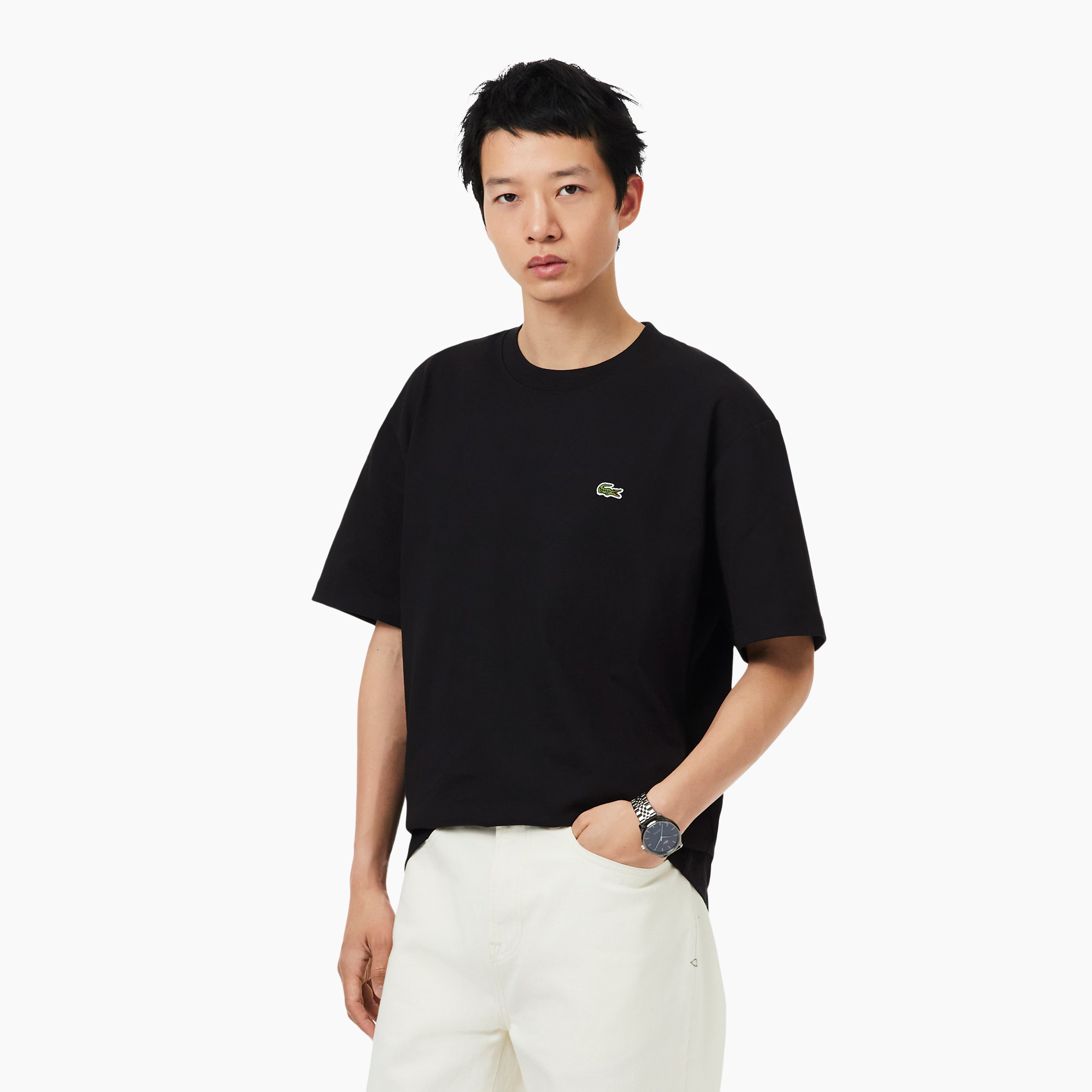 LACOSTE CREWNECK T-SHIRT BLACK TH0876-00
