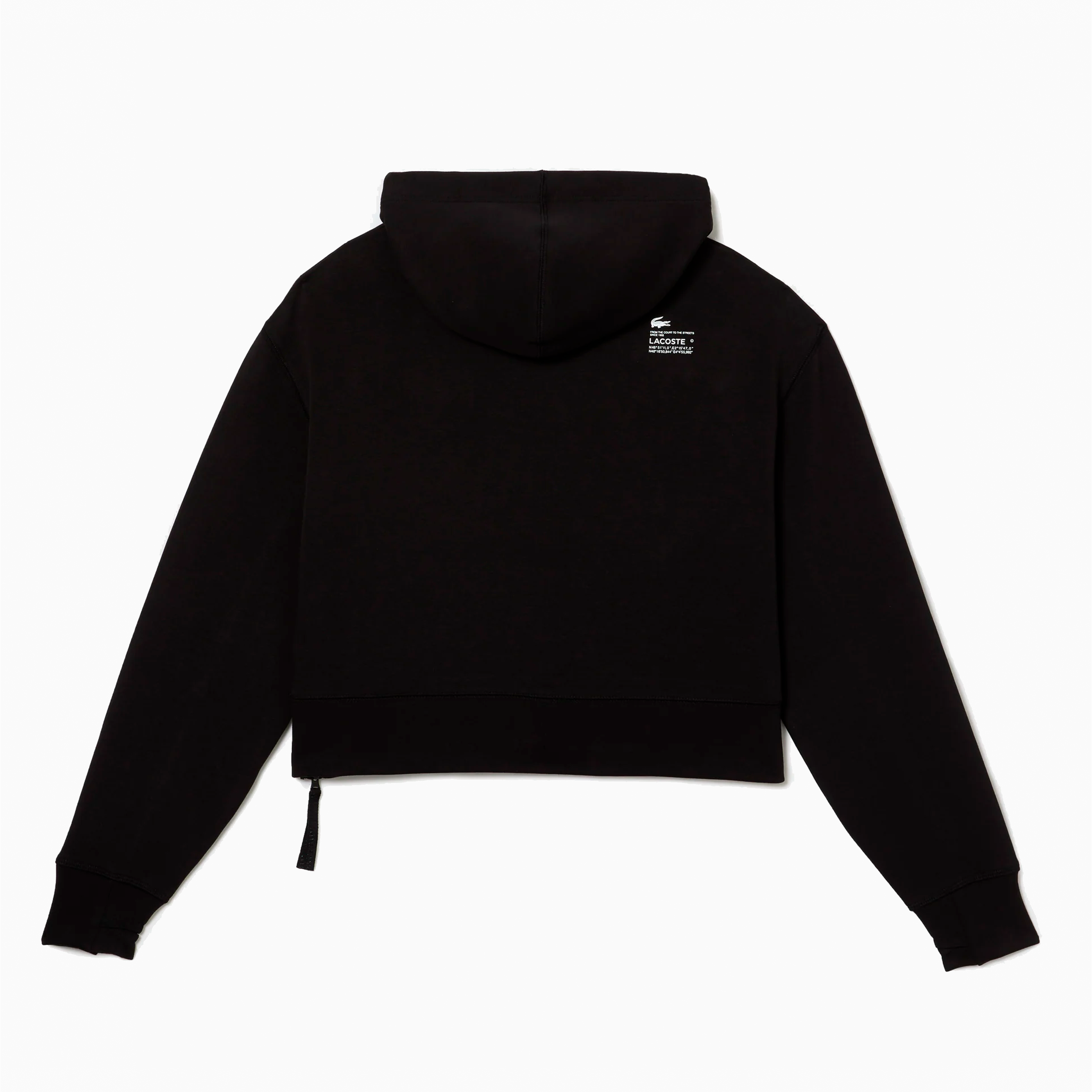 LACOSTE CROP HOODIE BLACK SF0281-031
