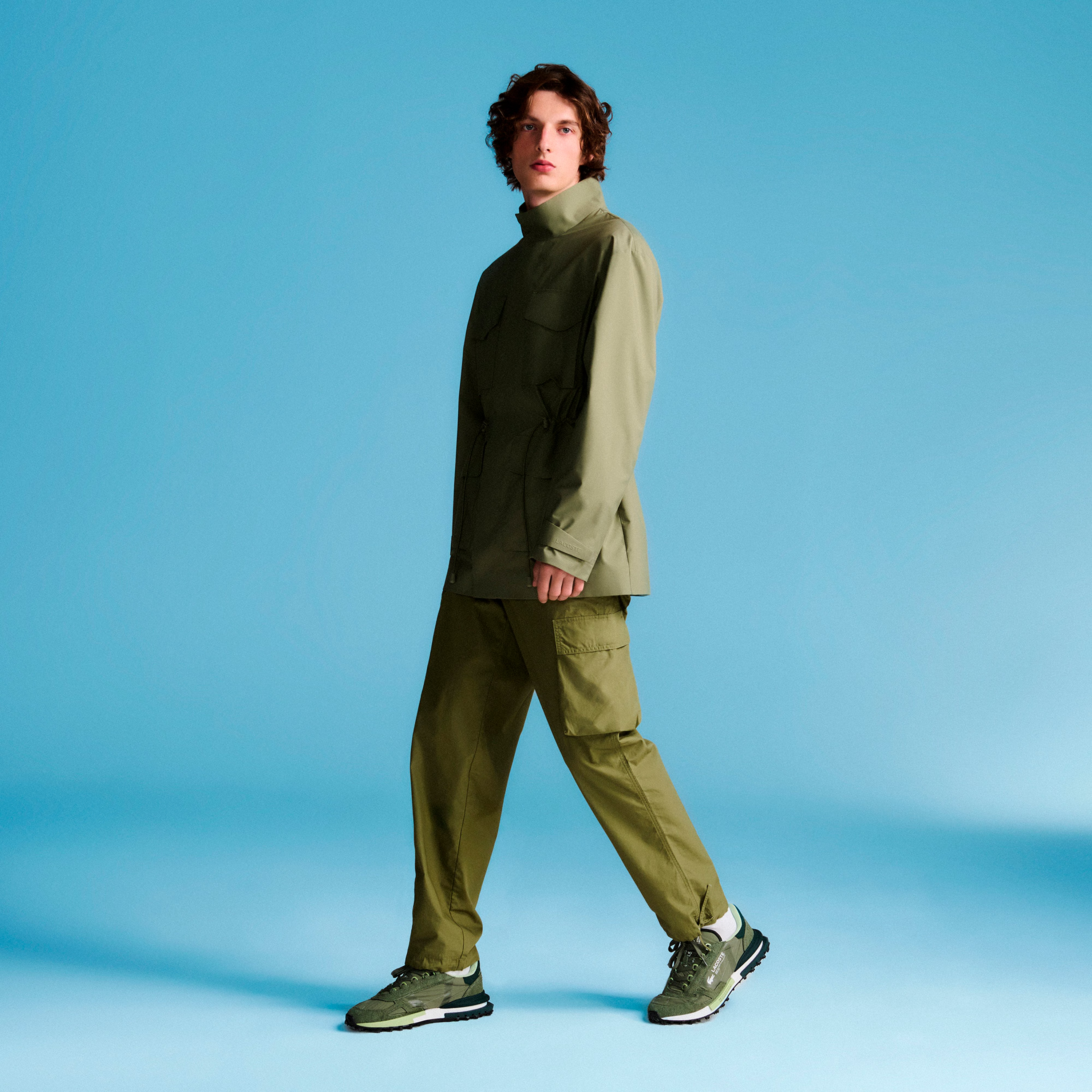 LACOSTE ELITE ACTIVE KHAKI WHITE 51SMA0041-255