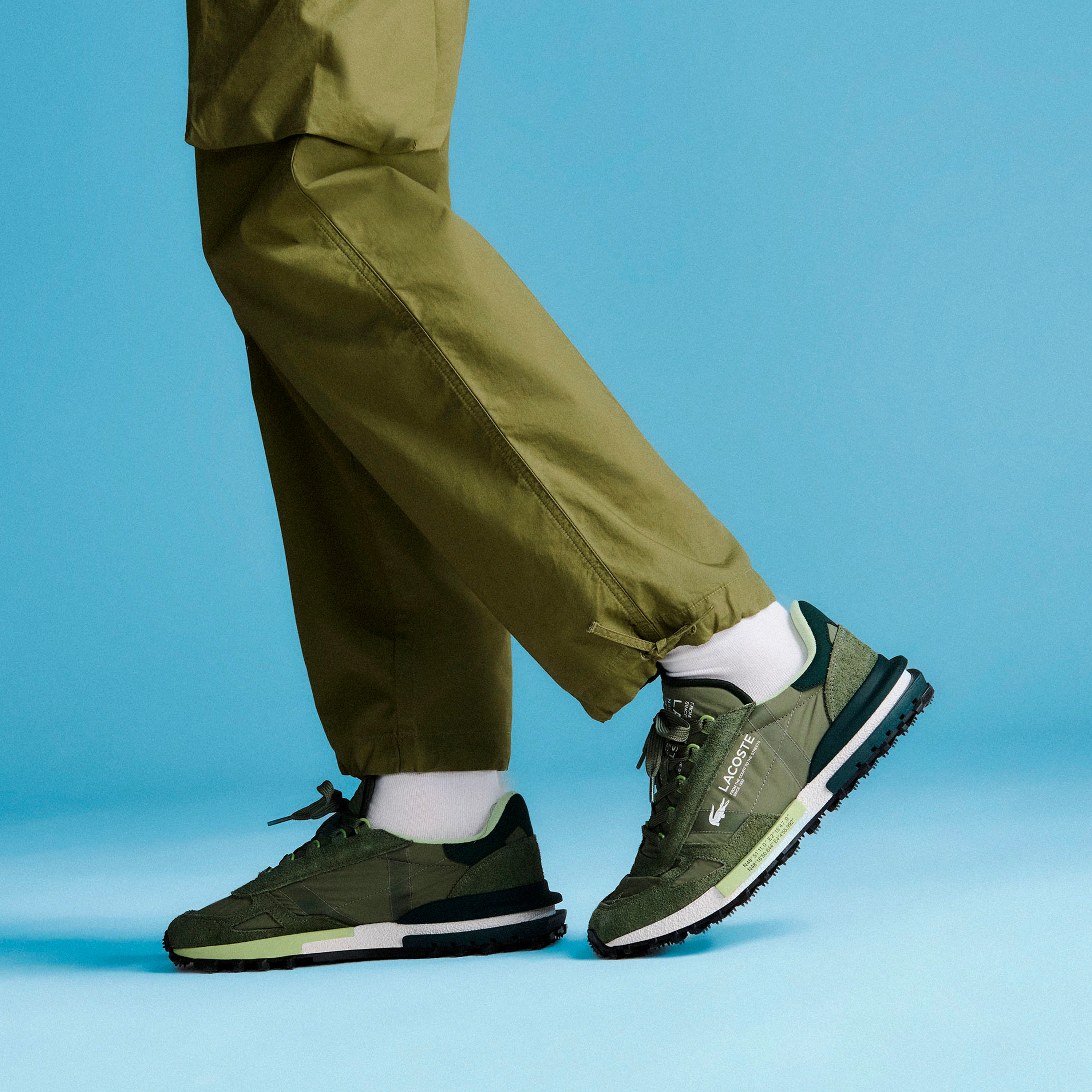 LACOSTE ELITE ACTIVE KHAKI WHITE 51SMA0041-255