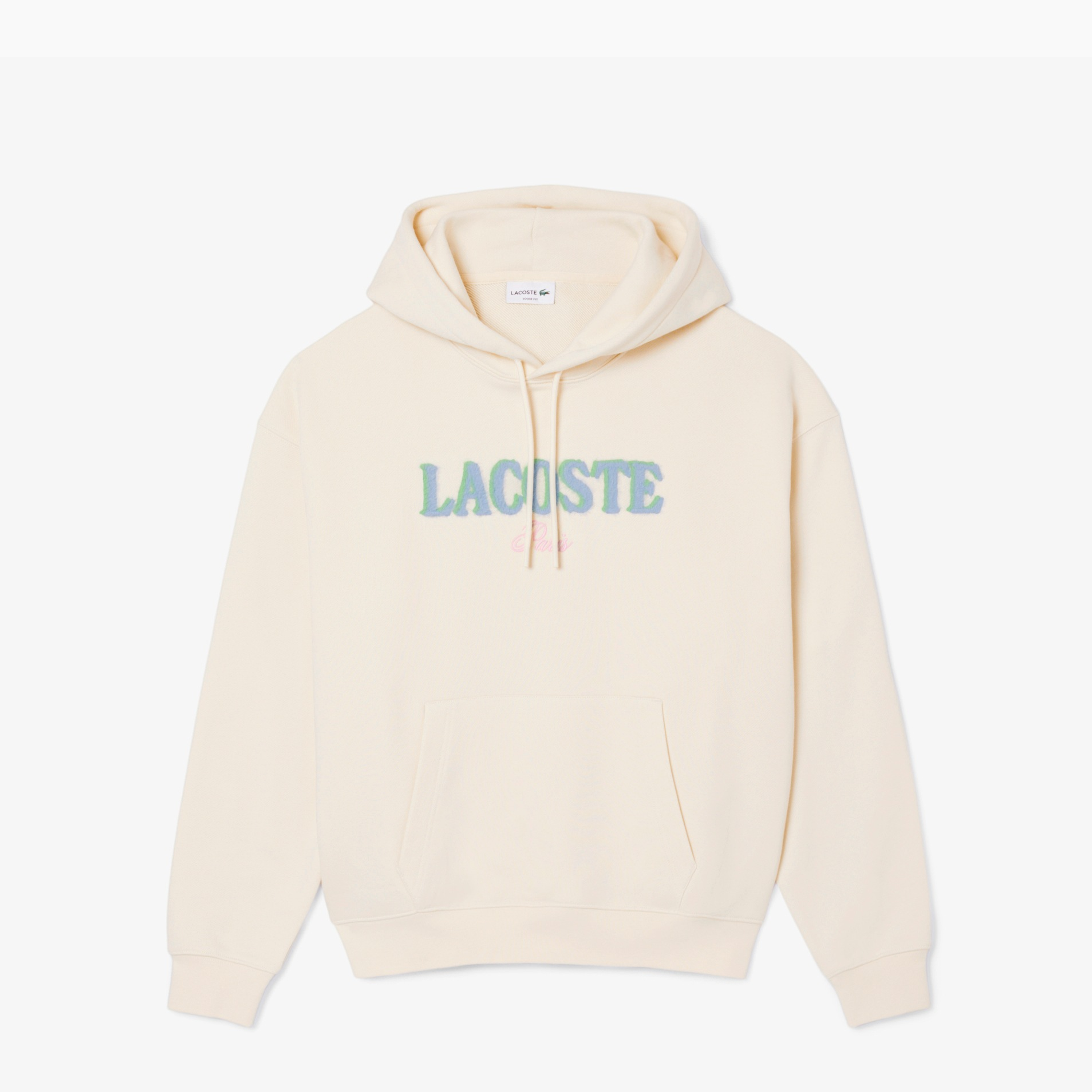 LACOSTE HOODIE GREEN LOGO BEIGE SH5464-XFJ