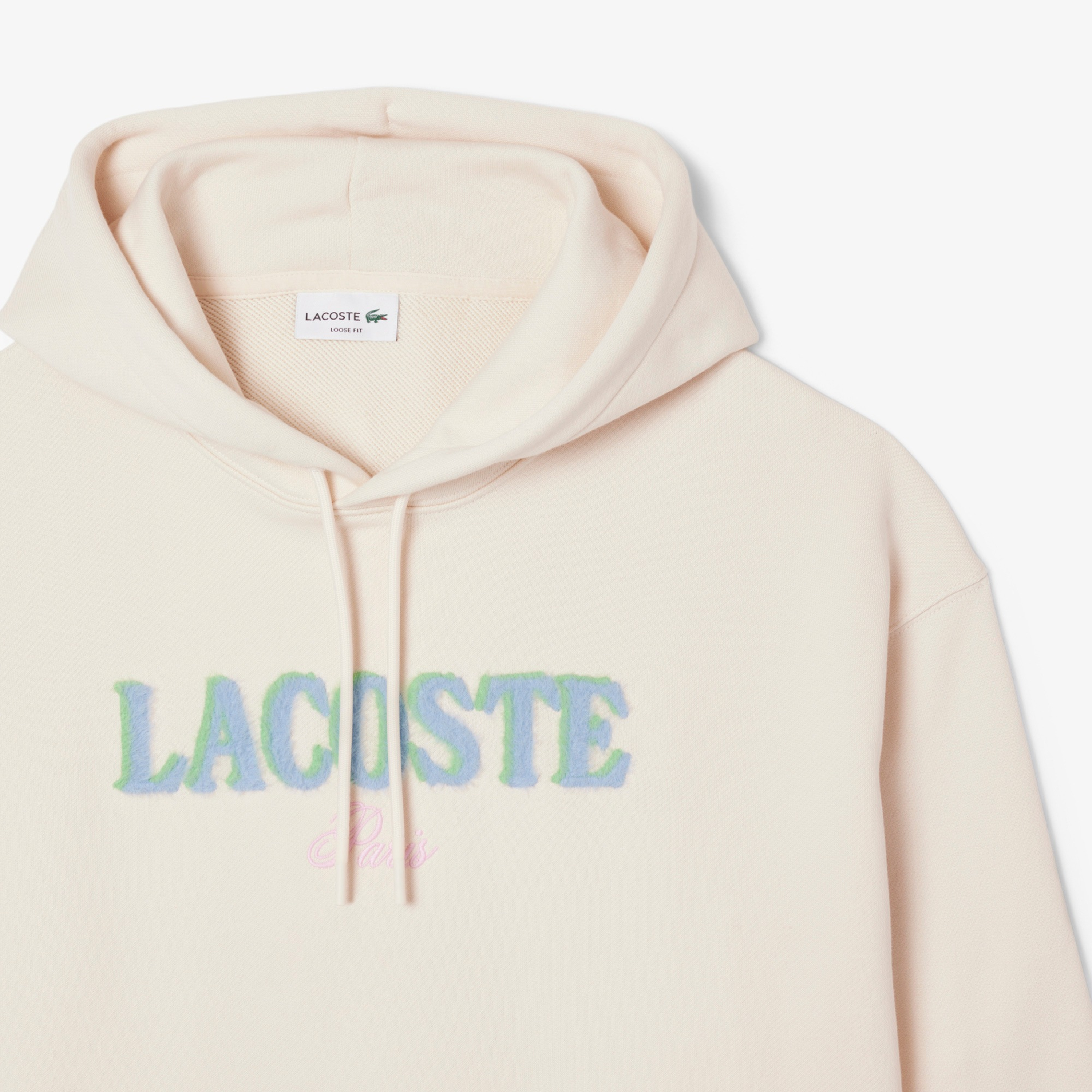 LACOSTE HOODIE GREEN LOGO BEIGE SH5464-XFJ