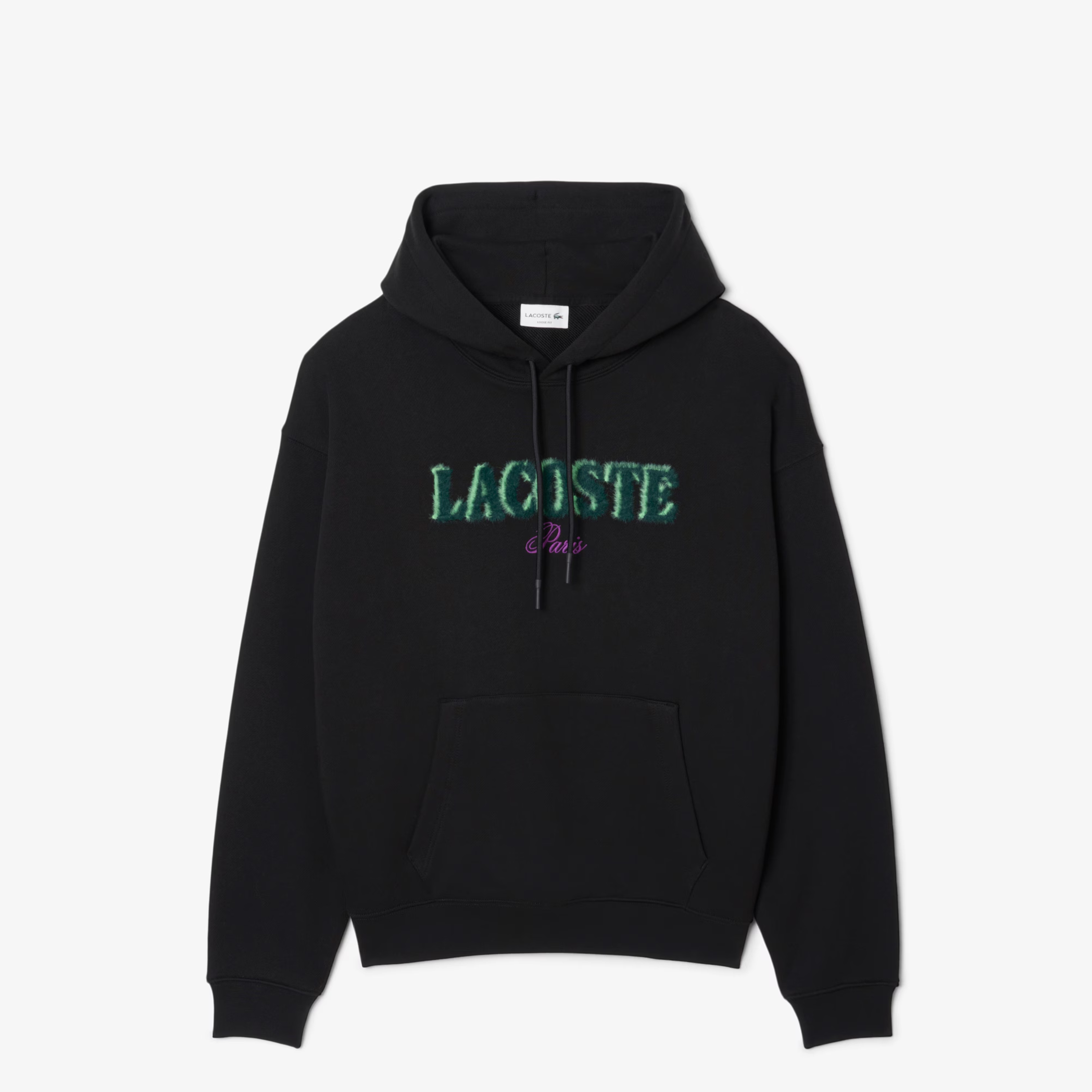 LACOSTE HOODIE GREEN LOGO BLACK SH5464-031