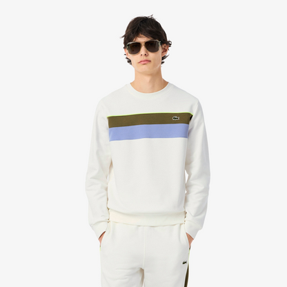 LACOSTE SWEATSHIRT COLOR BLOCK WHITE SH5498-9IV