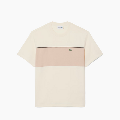 LACOSTE T-SHIRTS COLOR BLOCK BEIGE TH0896-3RR