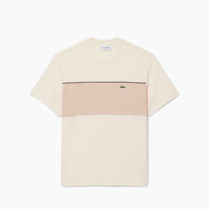 LACOSTE T-SHIRTS COLOR BLOCK BEIGE TH0896-3RR