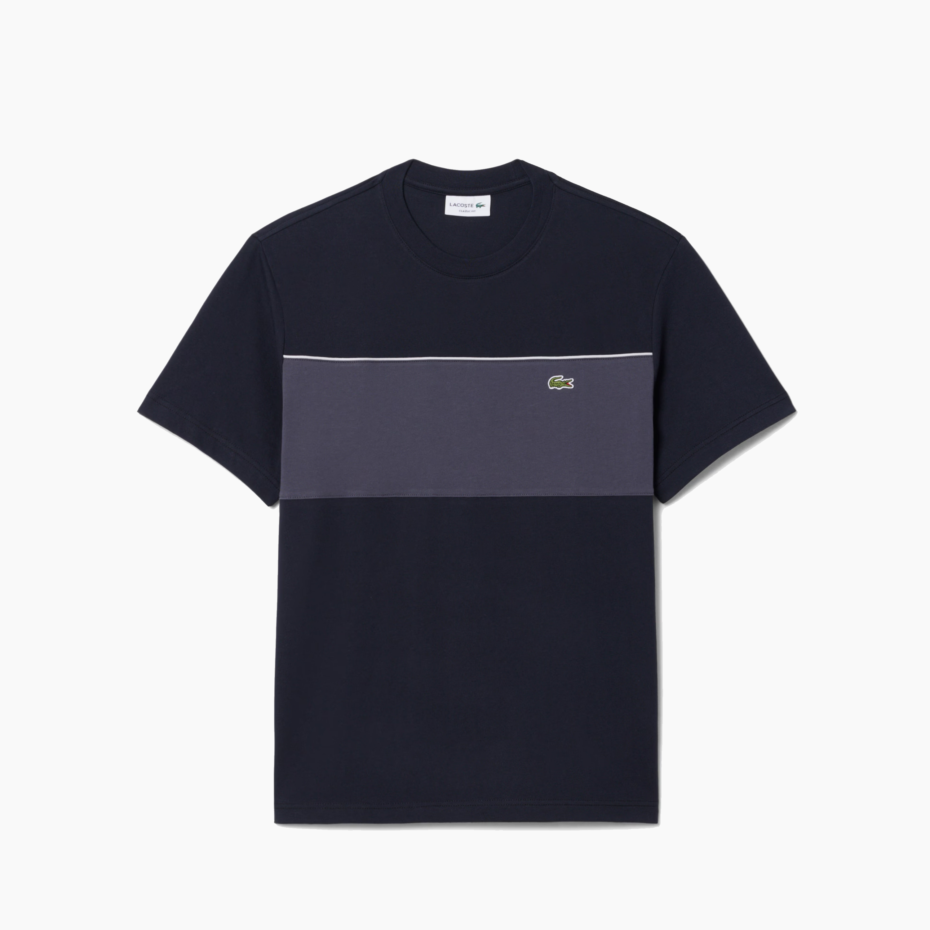 LACOSTE T-SHIRTS COLOR BLOCK BLACK GREY TH0896-4CI