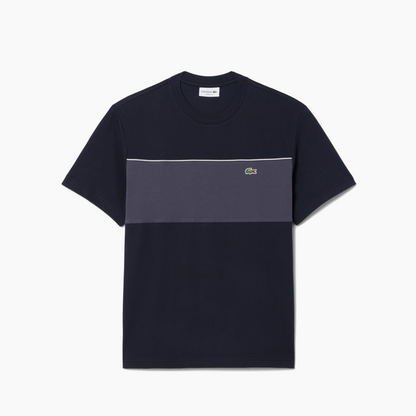 LACOSTE T-SHIRTS COLOR BLOCK BLACK GREY TH0896-4CI