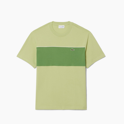 LACOSTE T-SHIRTS COLOR BLOCK GREEN TH0896-6I4