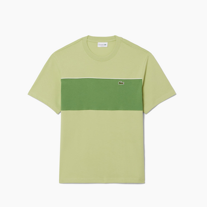 LACOSTE T-SHIRTS COLOR BLOCK GREEN TH0896-6I4