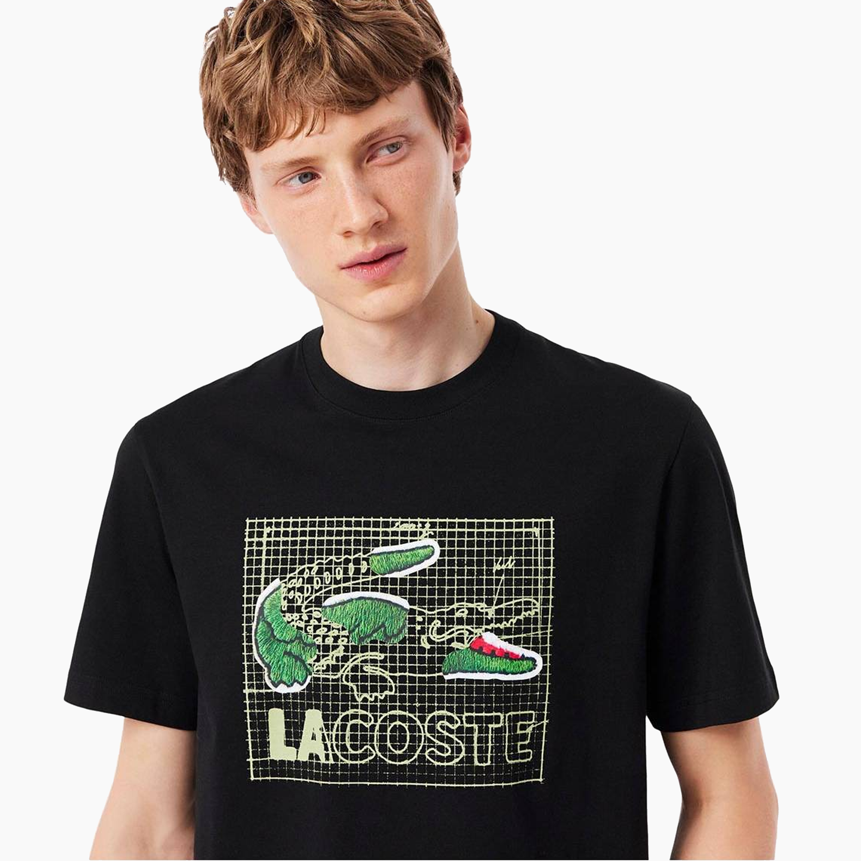 LACOSTE T-SHIRTS CREWNECK MALE BLACK TH1446-031