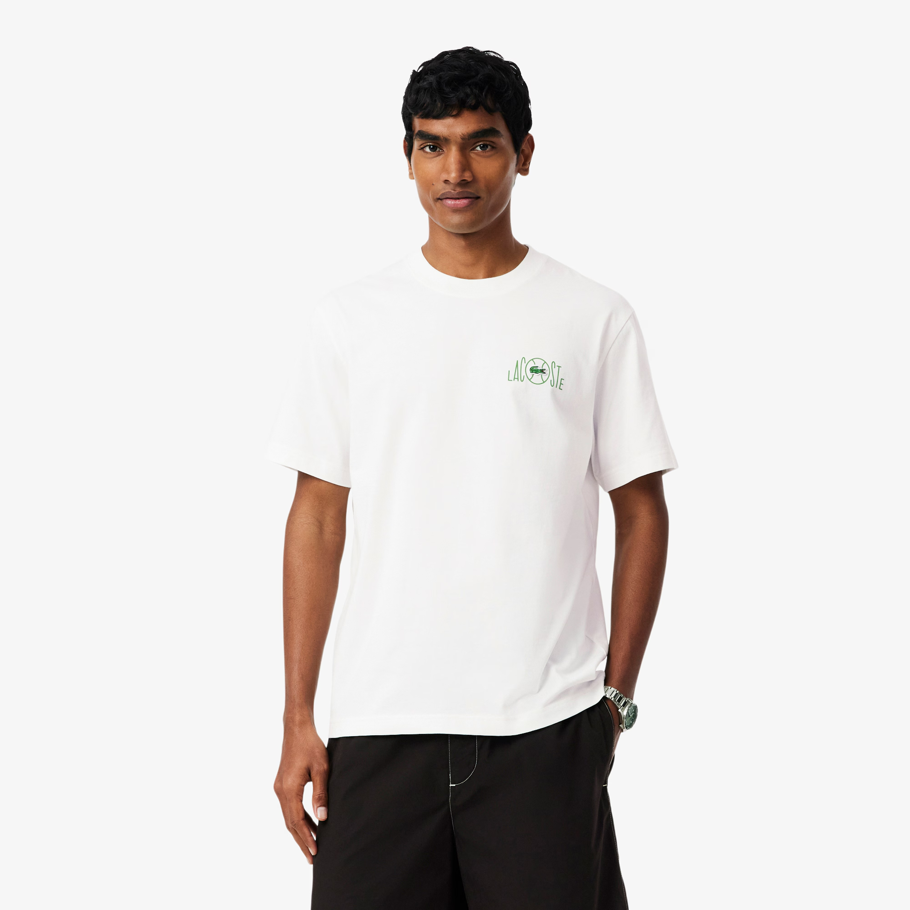 LACOSTE T-SHIRTS CREWNECK MALE WHITE TH2197-70V