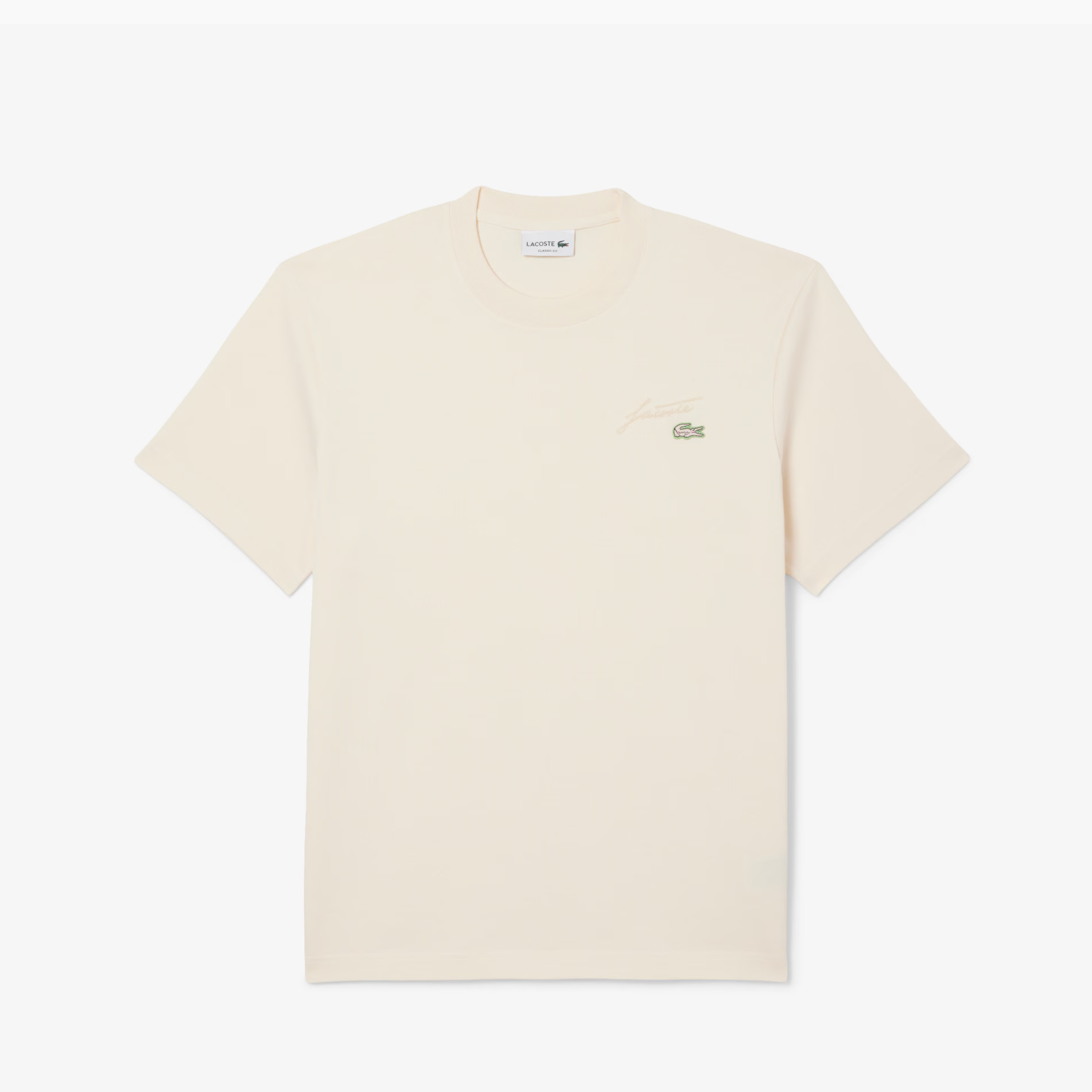 LACOSTE TEE-SHIERT FIRMA BORDADA BEIGE TH5492-XFJ