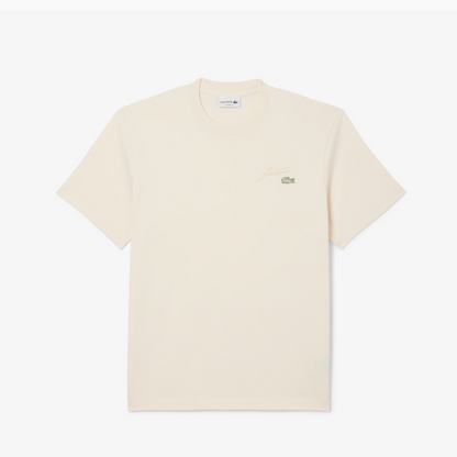 LACOSTE TEE-SHIERT FIRMA BORDADA BEIGE TH5492-XFJ