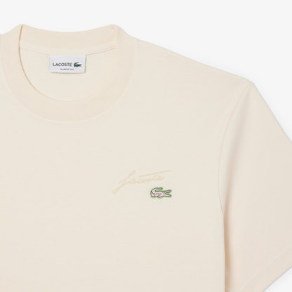 LACOSTE TEE-SHIERT FIRMA BORDADA BEIGE TH5492-XFJ