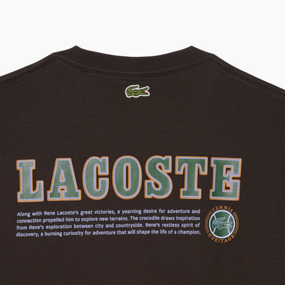 LACOSTE TEE-SHIRT TENNIS HERITAGE BROWN TH5903-SKB