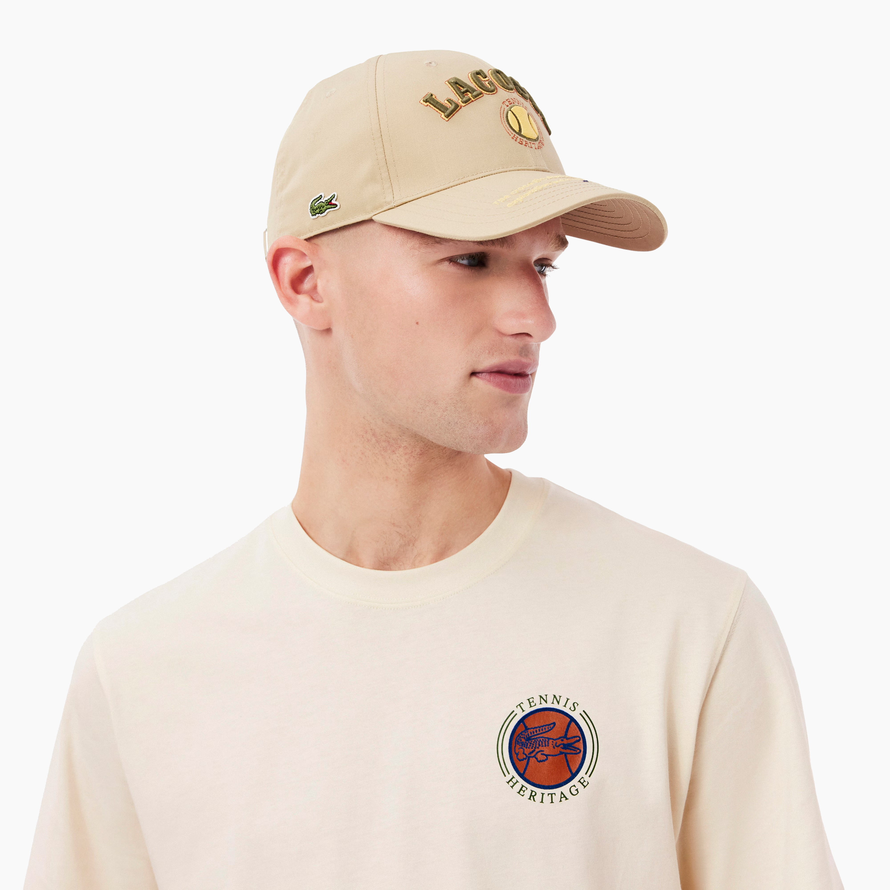 LACOSTE TEE-SHIRT TENNIS HERITAGE WHITE TH5903-XFJ