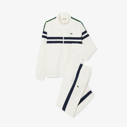 LACOSTE TENNIS PRINTED TRACKSUIT WHITE BLUE &amp; GREEN WH4766-YVC