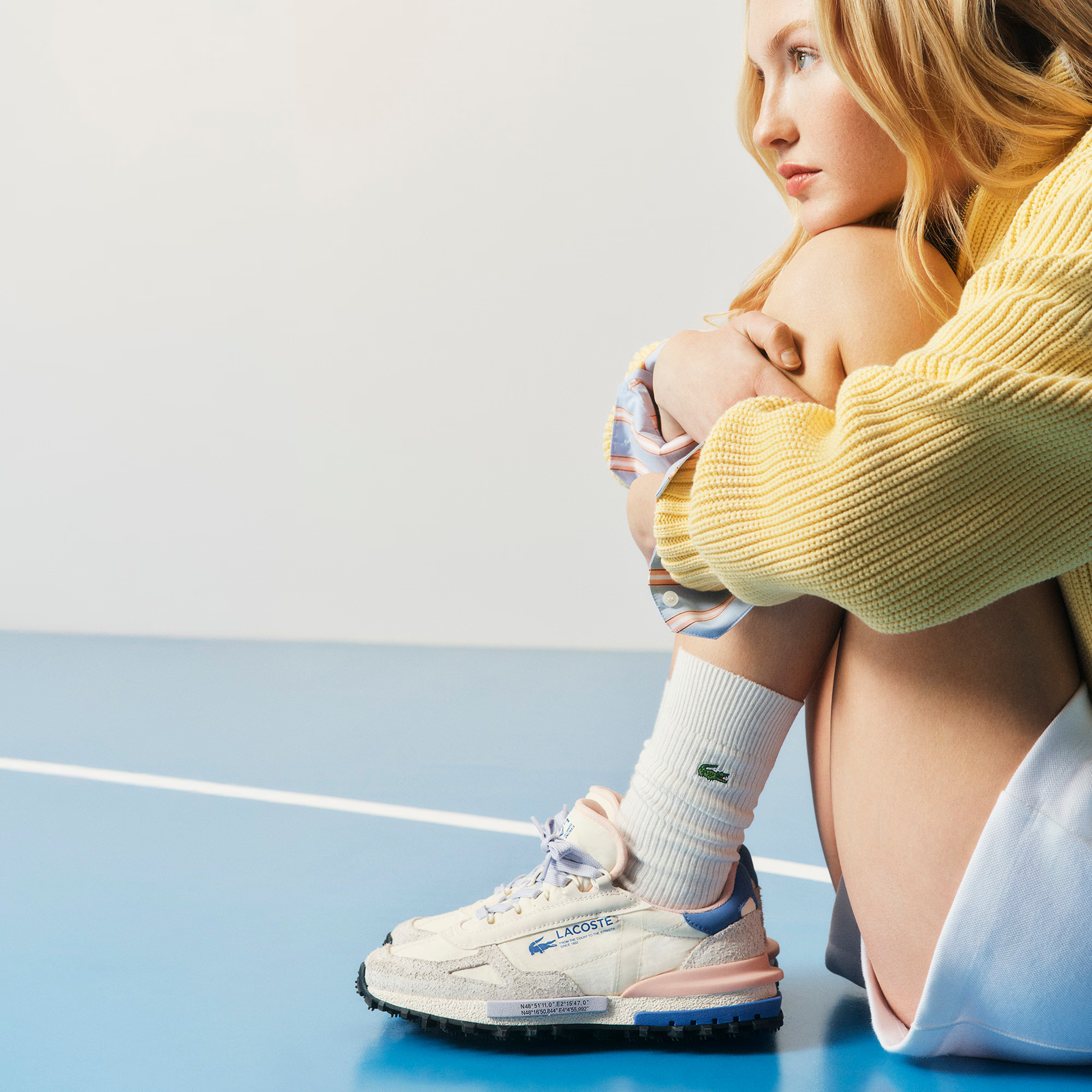 LACOSTE WOMENS ELITE ACTIVE OFF WHITE PINK 51SFA0055-ARK