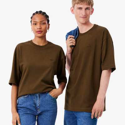 LACOSTE T-SHIRT OVERSIZED BROWN TH9441-DPD