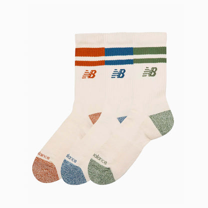 NEW BALANCE ACTIVE LIFESTYLE STRIPED CREW SOCKS LAS35210-AS3