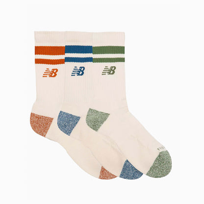 NEW BALANCE ACTIVE LIFESTYLE STRIPED CREW SOCKS LAS35210-AS3
