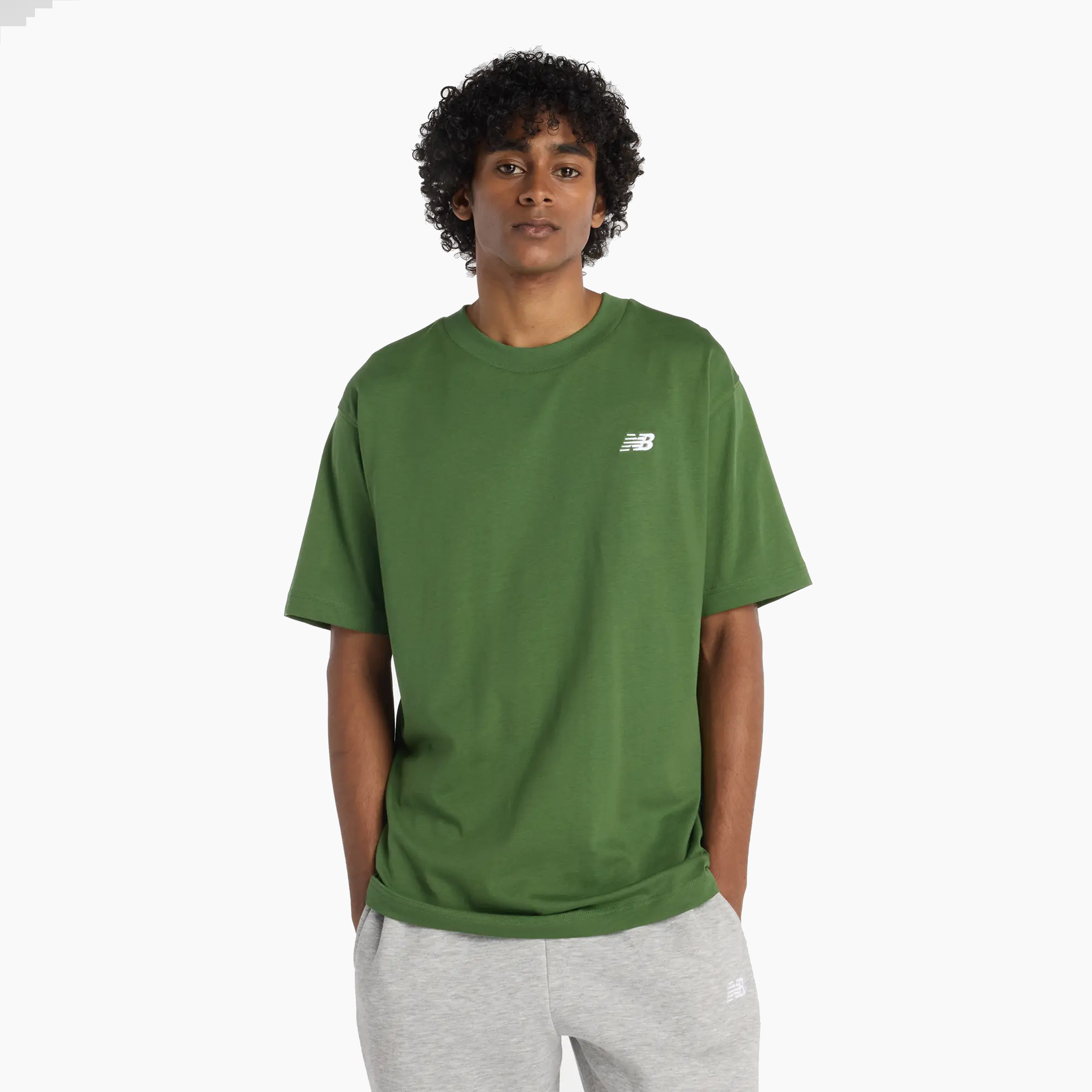 NEW BALANCE CAMISETA ESSENCIAIS DO ESPORTE ALGODÃO VERDE MT41509DAE