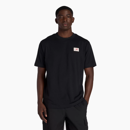NEW BALANCE WOVEN LABEL TEE SHIRT BLACK MT53928-BK