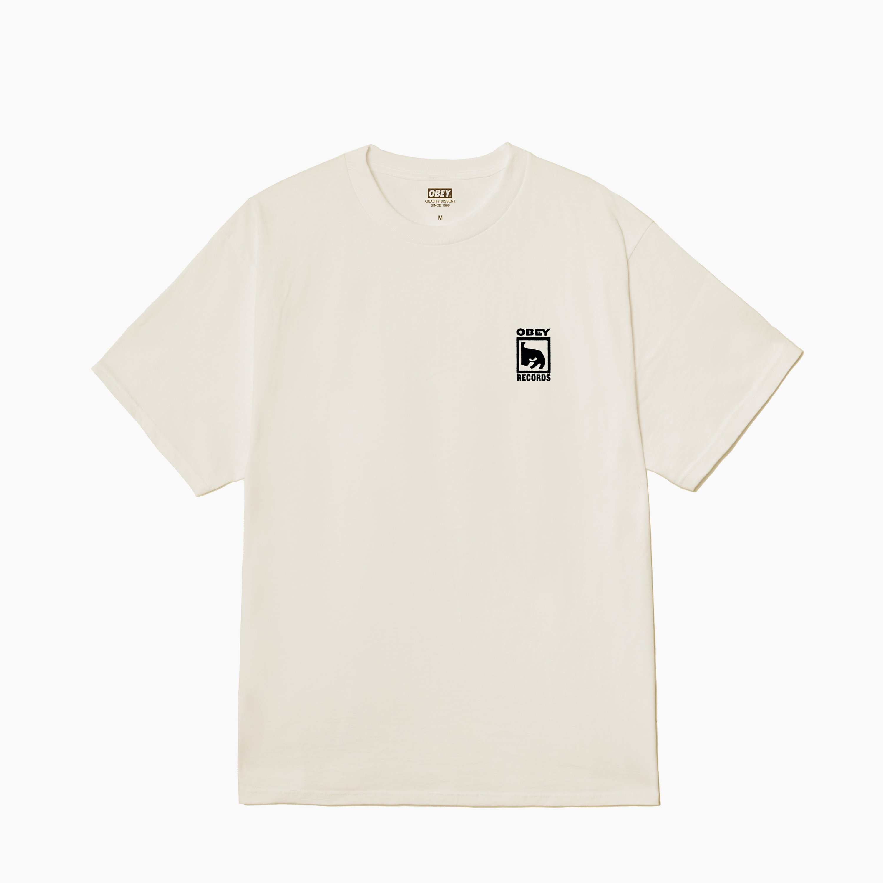 OBEY CLOTHING COME LOSE YOUR HEARING CLASSIC T-SHIRT BEIGE 165264354-VWH