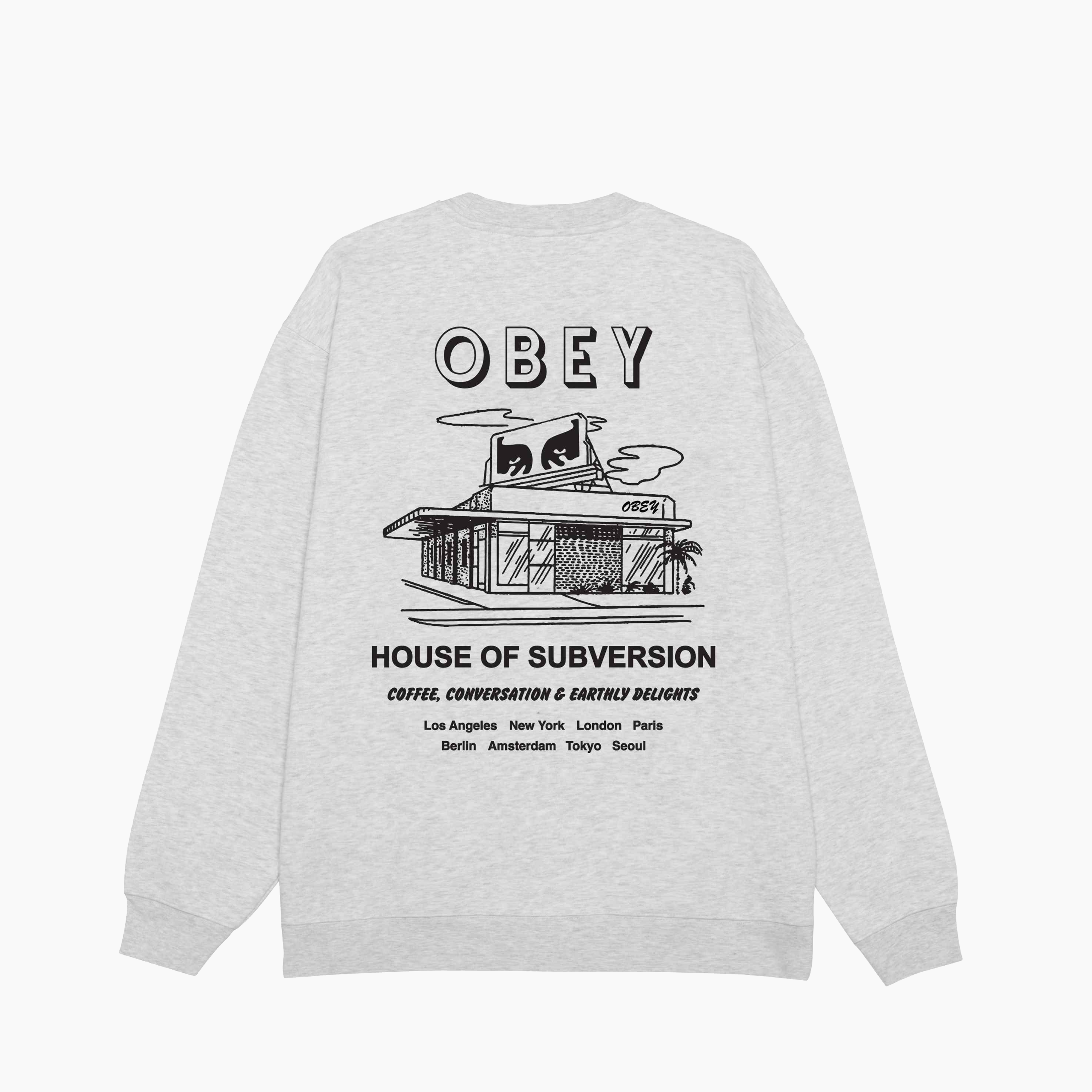 OBEY CLOTHING HOUSE OF SUBVERSION HEATHER GREY 112864195-HEA