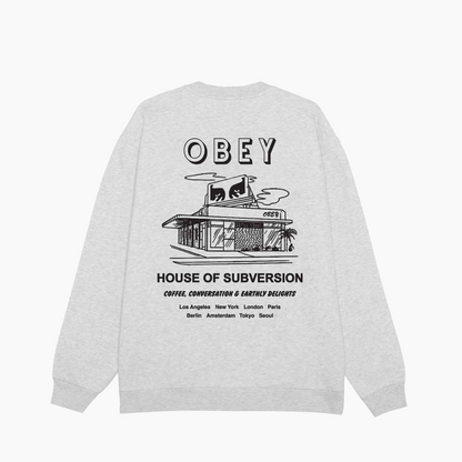 OBEY CLOTHING HOUSE OF SUBVERSION HEATHER GRAY 112864195-HEA