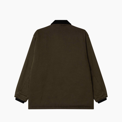 OBEY CLOTHING NORTON BARN COAT BLACK OLIVE FADED WASH 121800606-BOV