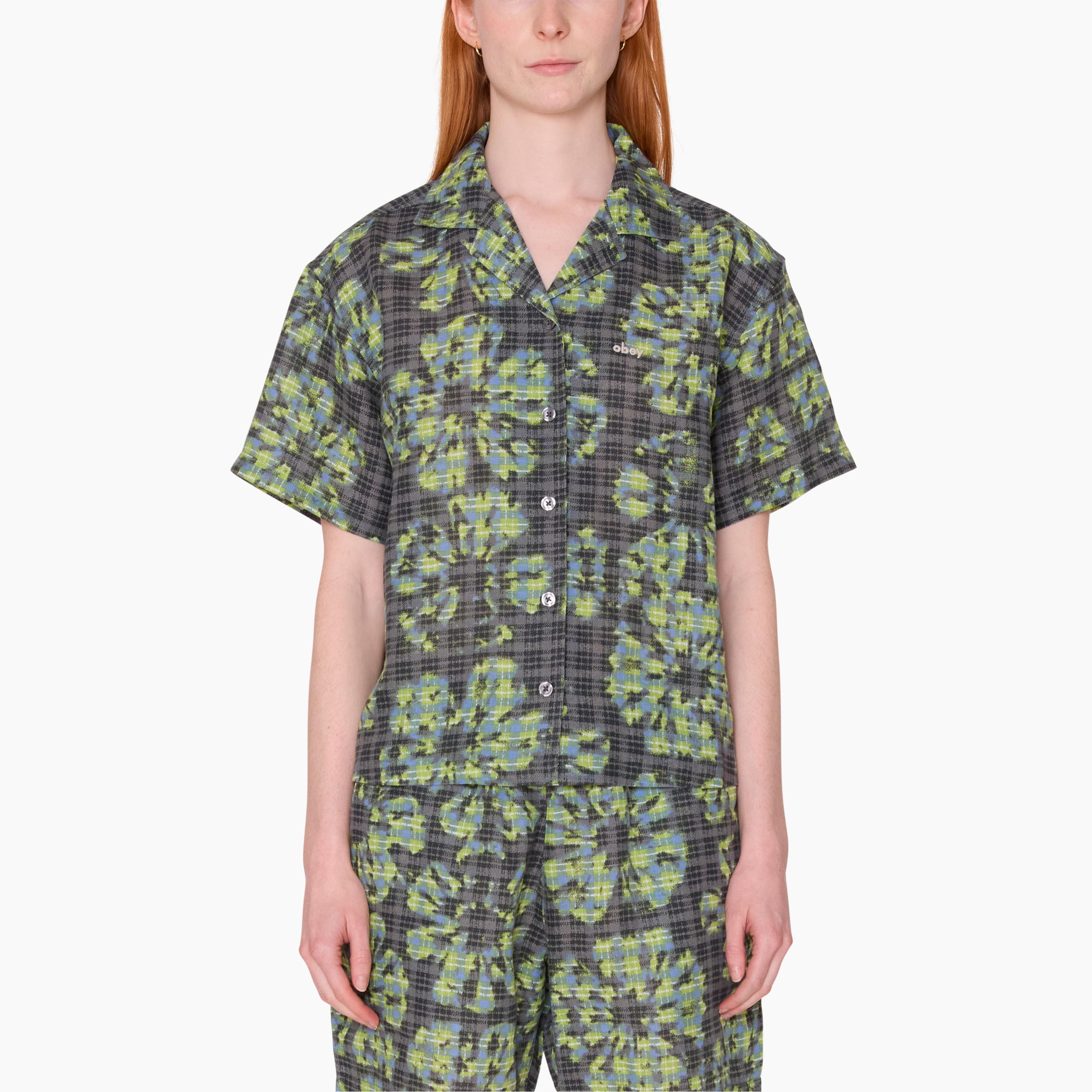 OBEY CLOTHING ODI PLAID SS SHIRT CHARCOAL 281210125-CHA