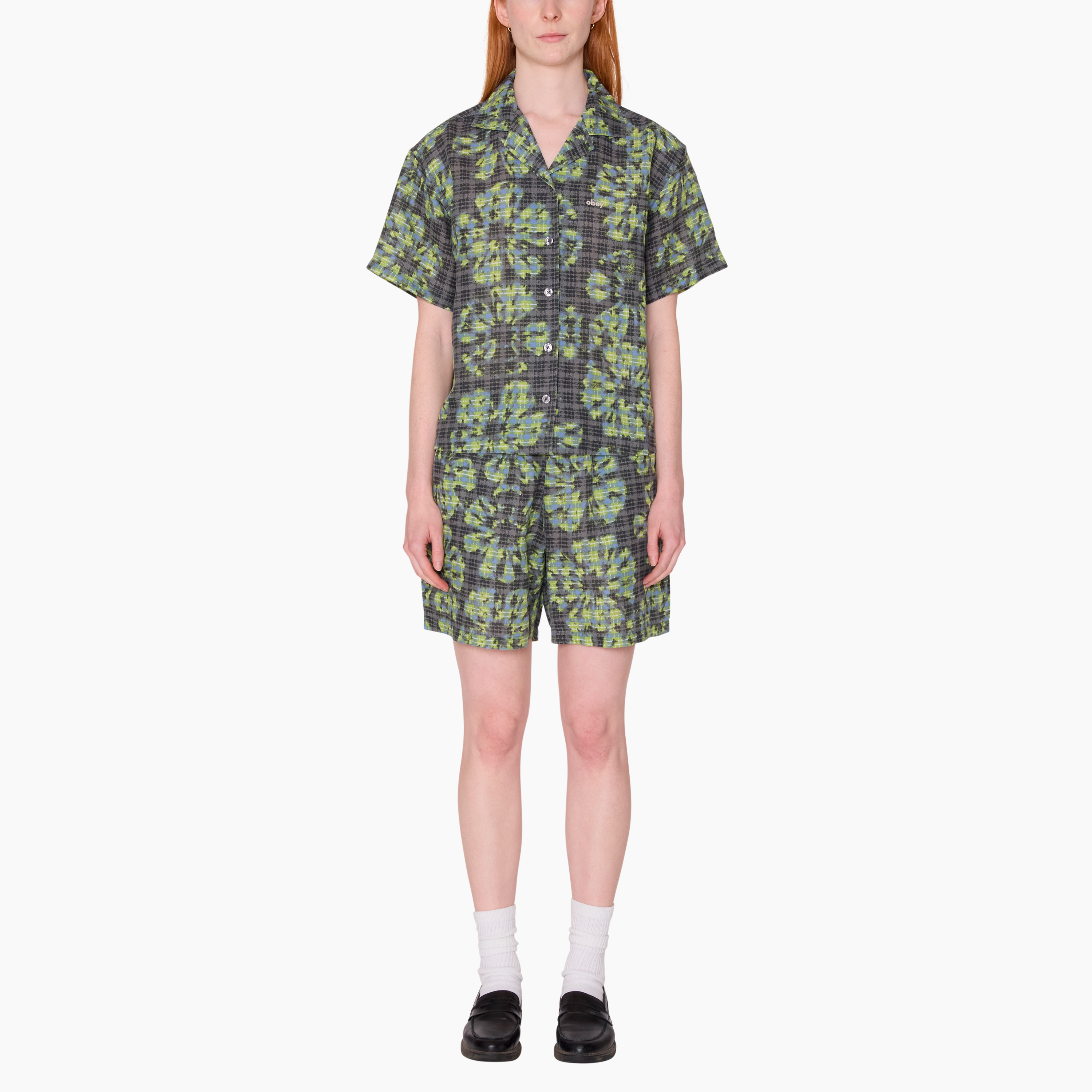 OBEY CLOTHING ODI PLAID SS SHIRT CHARCOAL 281210125-CHA