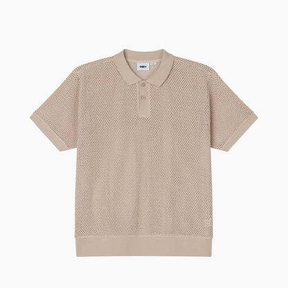 OBEY CLOTHING SARATOGA MESH POLO SILVER GREY 131090094-SIG