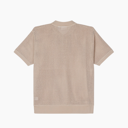 OBEY CLOTHING SARATOGA MESH POLO SILVER GREY 131090094-SIG