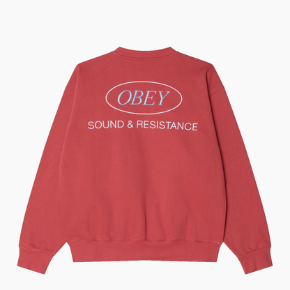 OBEY CLOTHING SOUND CREW MINERAL RED 112480166-MIR