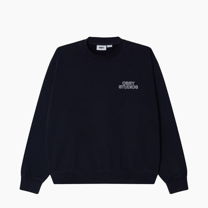 OBEY CLOTHING STUDIOS FADED CREW DARK NAVY 112480169-DNV