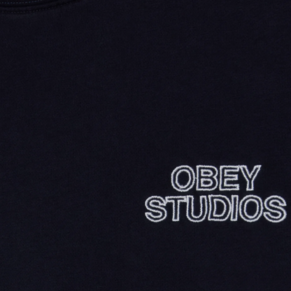 OBEY CLOTHING STUDIOS FADED CREW DARK NAVY 112480169-DNV