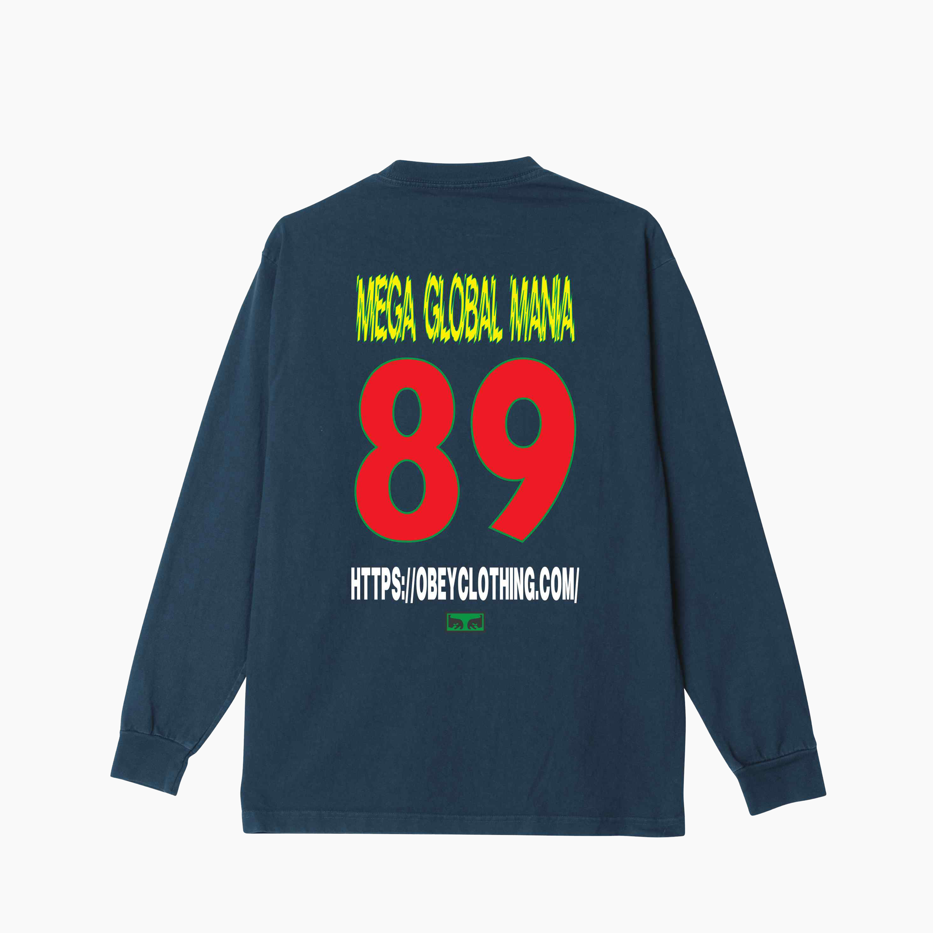 OBEY MEGA GLOBAL MANIA PIGMENT DARK DENIM 168004211-DDEN