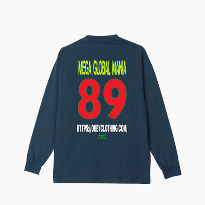 OBEY MEGA GLOBAL MANIA PIGMENT DARK DENIM 168004211-DDEN
