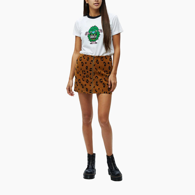 OBEY CLOTHING ABBOT SKIRT LEOPARD BROWN & BLK - 411550065