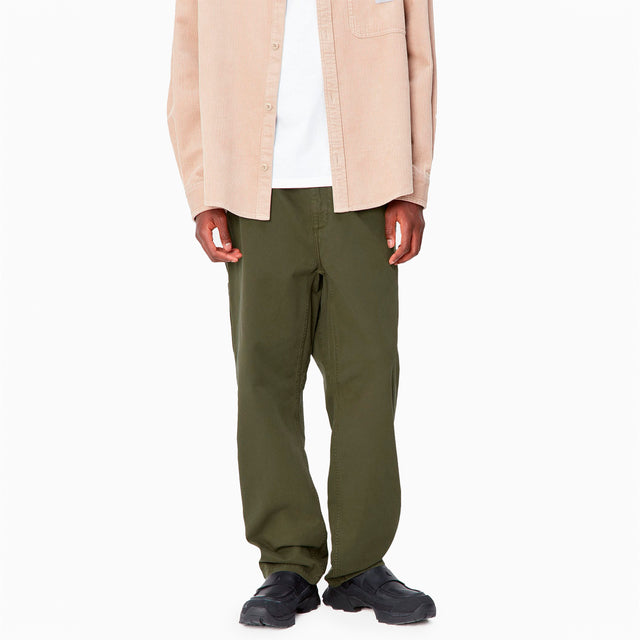 CARHARTT WIP FLINT PANT OFFICE GREEN GARMENT DYED - I029919