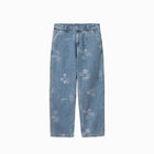 CARHARTT WIP STAMP PANT PRINT BLUE BLEACHED - I033745