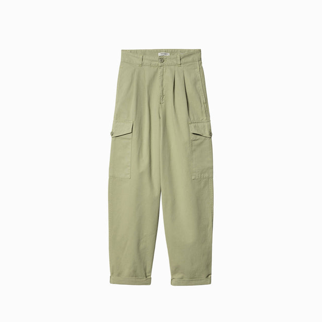 CARHARTT WIP W' COLLINS PANT MISTY GREEN GARMENT DYED - I029789