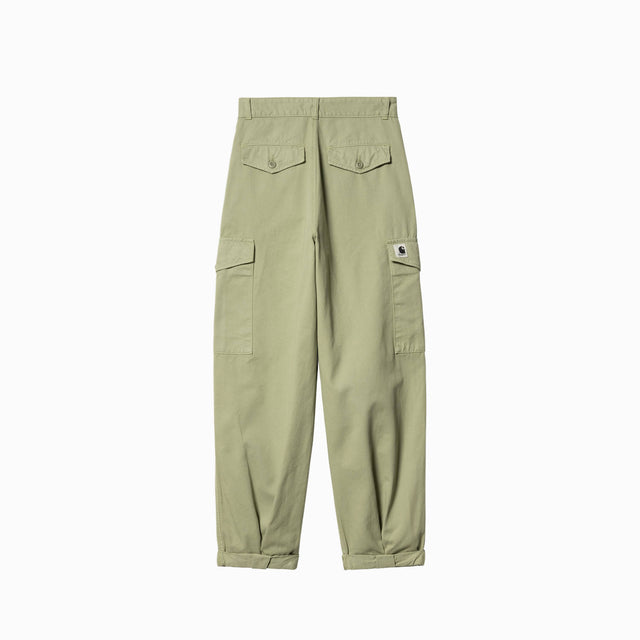 CARHARTT WIP W' COLLINS PANT MISTY GREEN GARMENT DYED - I029789