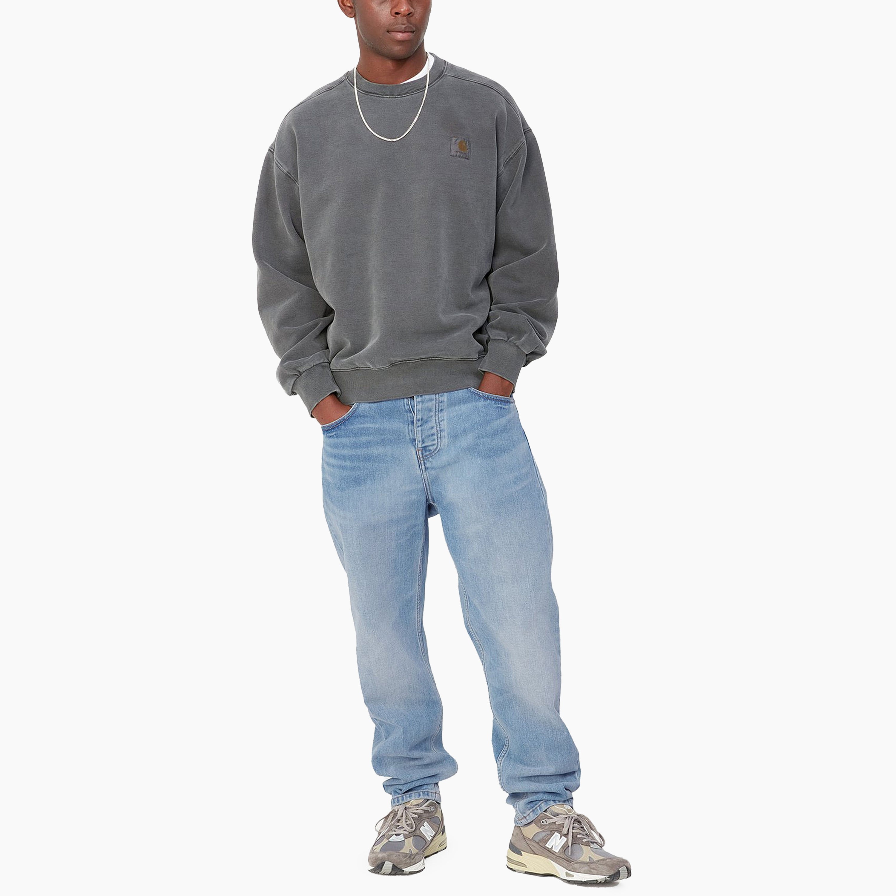 CARHARTT WIP NEWEL PANT BLUE LIGHT USED WASH - I029208