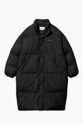 Parka Carhartt | Parka para Mujer Negra | Parka para Hombre Negra | Parka para mujer fabricada en tafetán de poliéster reciclado y ligero. Incluye tecnología repelente al agua. Acolchada con pulmón artificial para que sea más cálida. Estampado con texto 'Carhartt' para rematar el diseño.